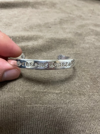 Chrome Hearts Flat CH Plus Bangle Logo "Silver"