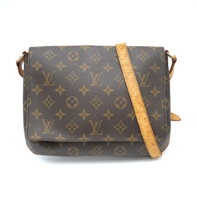 LOUIS VUITTON(ルイヴィトン)ミュゼットタンゴ ショートストラップ ヴィンテージ ショルダーバッグ モノグラム ブラウン PVC レザー フラップ マグネット開閉 レディース M51257【中古】