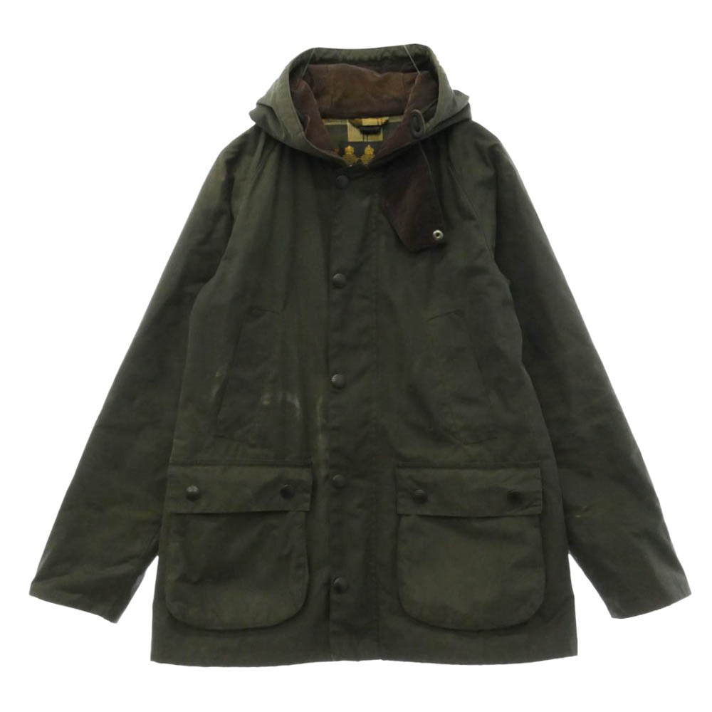 Barbour バブアー 1402118 SL BEDALE HOODED CASUAL オイルド ビデイル フーデッド コート モスグリーン系 36【中古】