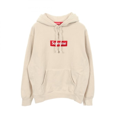 シュプリーム Supreme Box Logo Hooded Sweatshirt 裏起毛 パーカー 衣料品 トップス コットン メンズ ベージュ系 【中古】