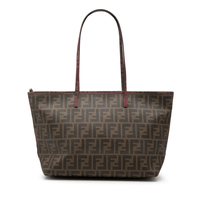 フェンディ ズッカ トートバッグ ショルダーバッグ 8BH198 ブラウン ピンク PVC レディース FENDI 【中古】