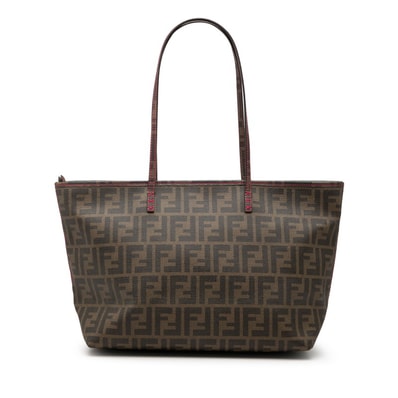 フェンディ ズッカ トートバッグ ショルダーバッグ 8BH198 ブラウン ピンク PVC レディース FENDI 【中古】