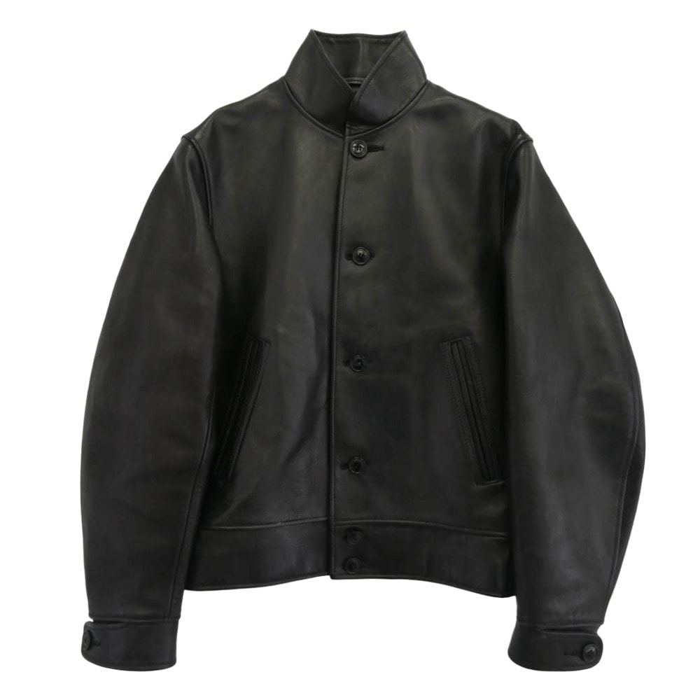 COMOLI コモリ レザージャケット 18AW N03-01008 ホースハイド 馬革 レザー サイクルジャケット レザージャケット ブラック系 2【中古】