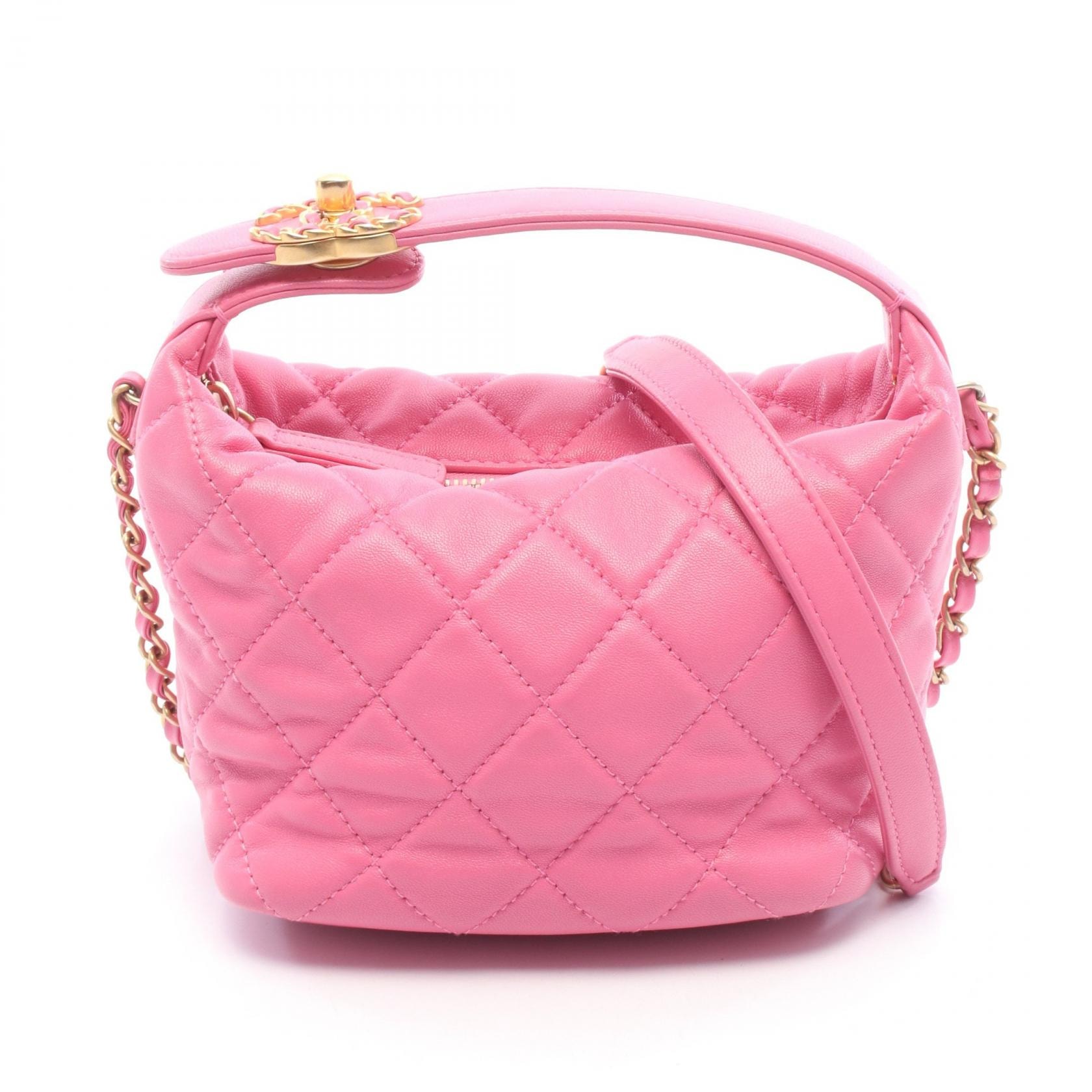 シャネル CHANEL 19 ディズヌフ マトラッセ スモール ホーボーバッグ 2WAY ショルダーバッグ バッグ レザー レディース ピンク系 AS1745 【中古】