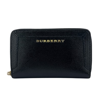 バーバリー BURBERRY 二つ折り財布 ラウンドファスナー ブラック