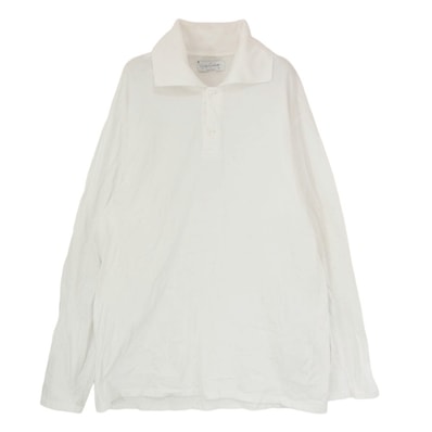 Yohji Yamamoto POUR HOMME ヨウジヤマモトプールオム ポロシャツ 24SS HS-T65-096 コットン ロングスリーブ 長袖 ポロシャツ ホワイト系 3【中古】