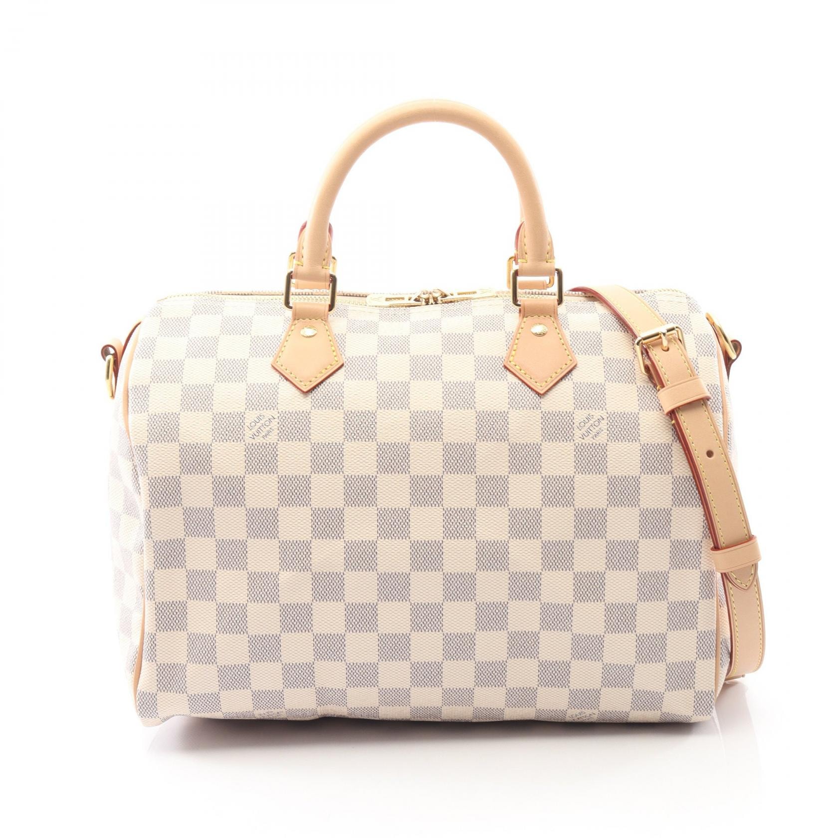ルイ・ヴィトン LOUIS VUITTON スピーディ バンドリエール30 ハンドバッグ バッグ PVCコーティングキャンバス レザー ダミエ・アズール レディース ホワイト系 N40592 【中古】