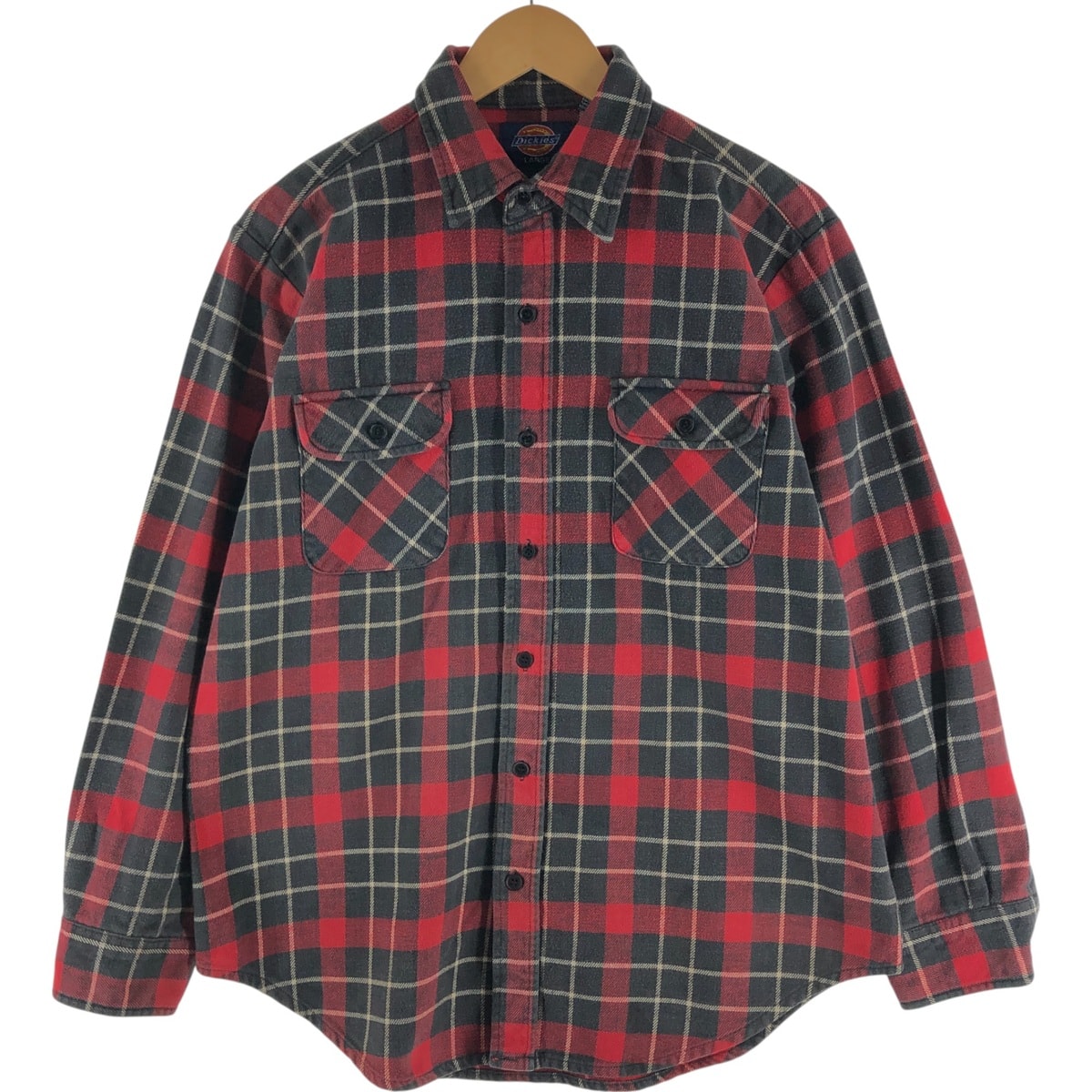 古着 90年代 ディッキーズ Dickies 長袖 フランネルチェックシャツ メンズL相当 ヴィンテージ/eaa538271
