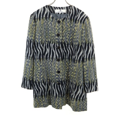 GIVENCHY ジバンシィ 90s オールド 総柄 ノーカラー ジャケット 42 グレー 他