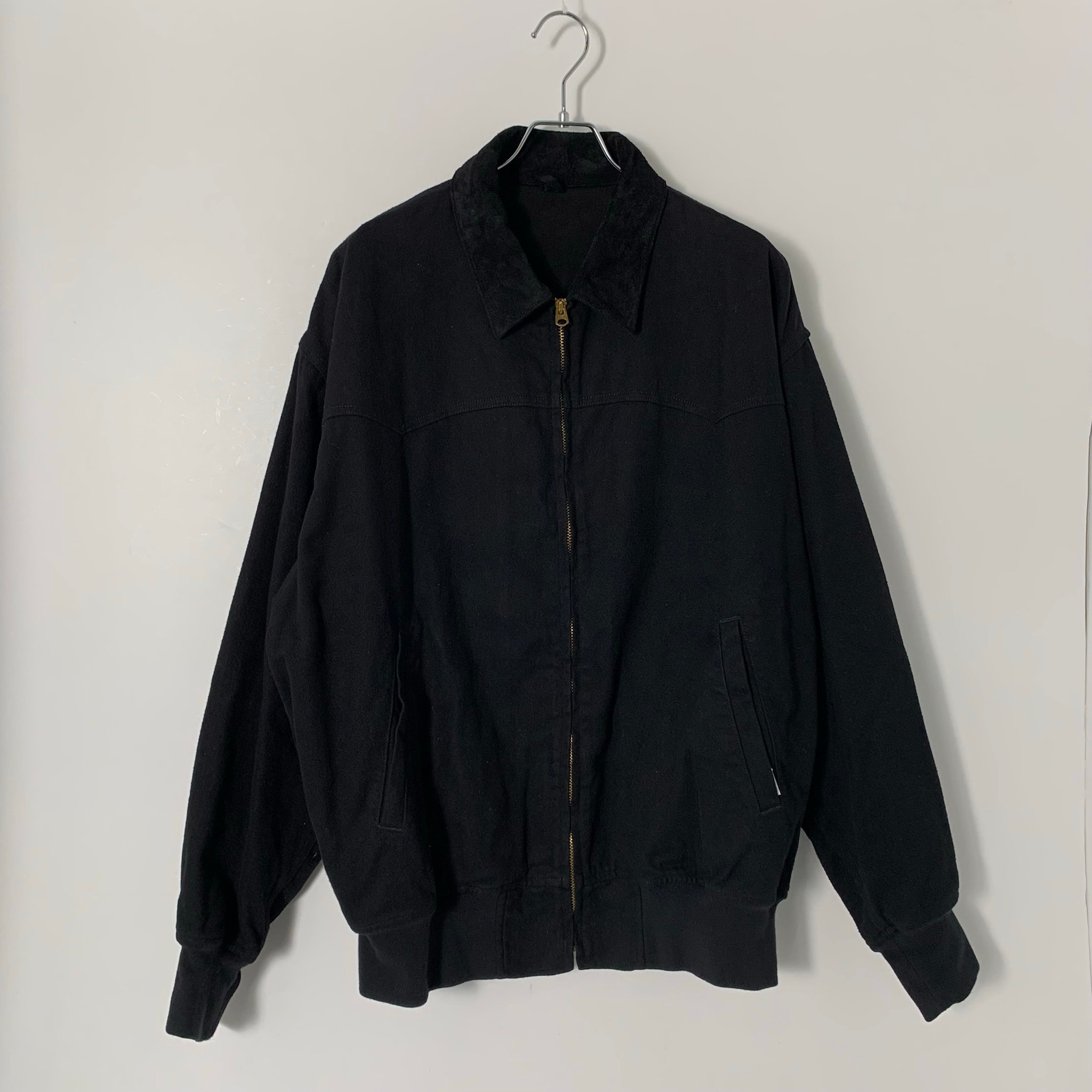 COMOLI Black Drill Zip Jacket "Black"