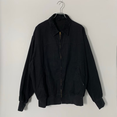 COMOLI Black Drill Zip Jacket "Black"