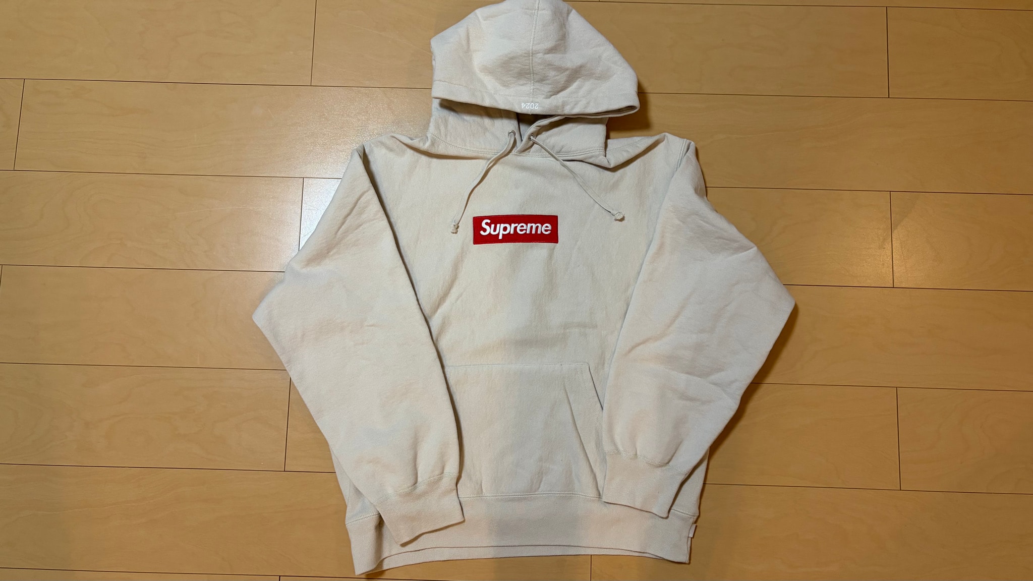 Supreme Box Logo Hooded Sweatshirt "Stone" (24FW)