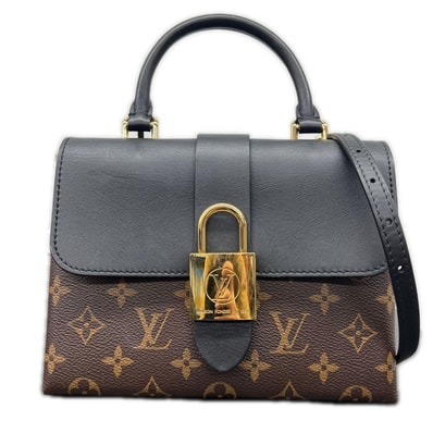 LOUIS VUITTON 美品 ルイヴィトン ロッキーBB モノグラム M44141 2way ハンドバッグ ショルダーバッグ ノワール PVC レザー RFID確認済/AA3260 ブラウン ブラック クロスボディ トップハンドル ABランク 中古 鑑定済