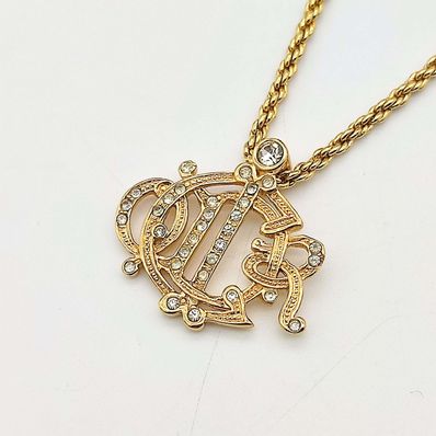 【美品】クリスチャンディオール DIOR ネックレス ストーン付き
