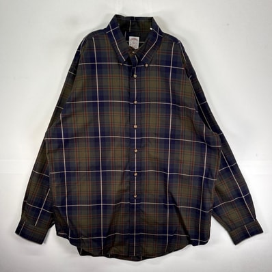 古着 ブルックスブラザーズ Brooks Brothers 長袖シャツ ボタンダウン L ネイビー系 チェック メンズ