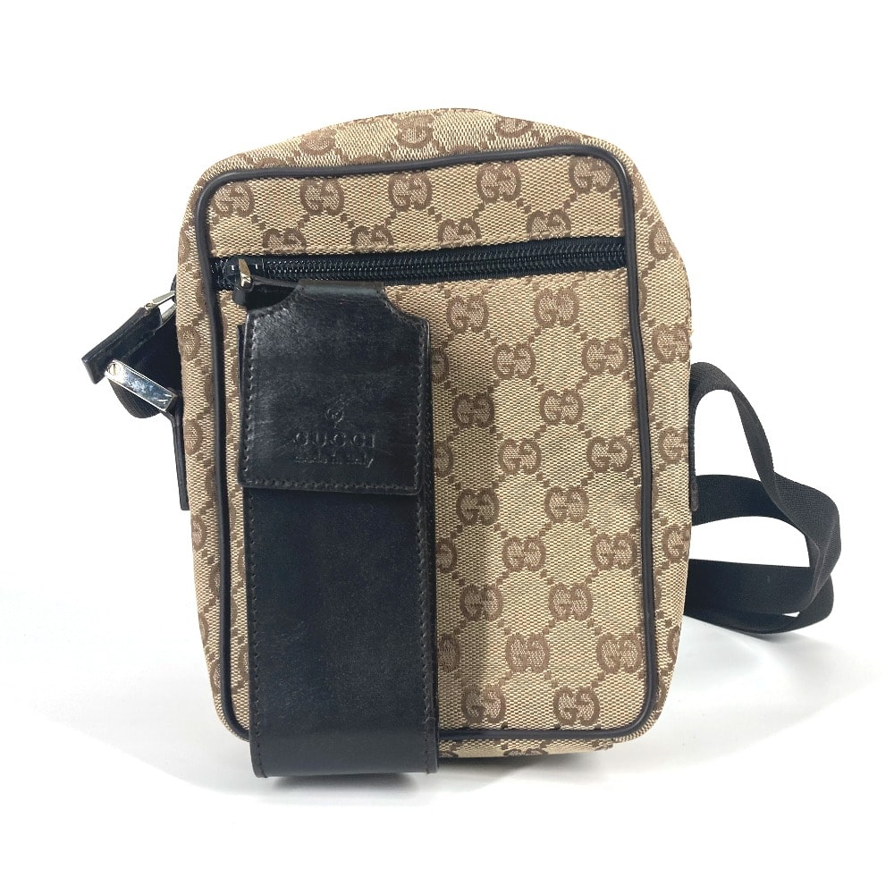 グッチ GUCCI GG 018・1619 ポシェット ポーチ付き カバン 斜め掛け ショルダーバッグ キャンバス/レザー ベージュ