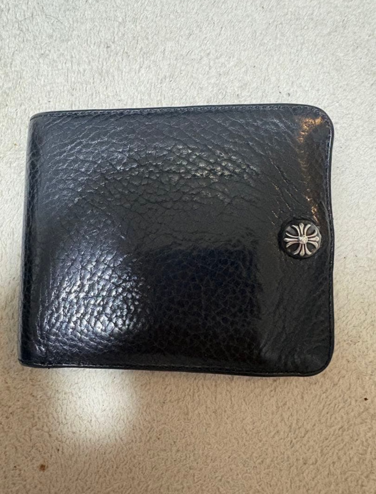 Chrome Hearts 1-Snap Cross Button Wallet "Black"