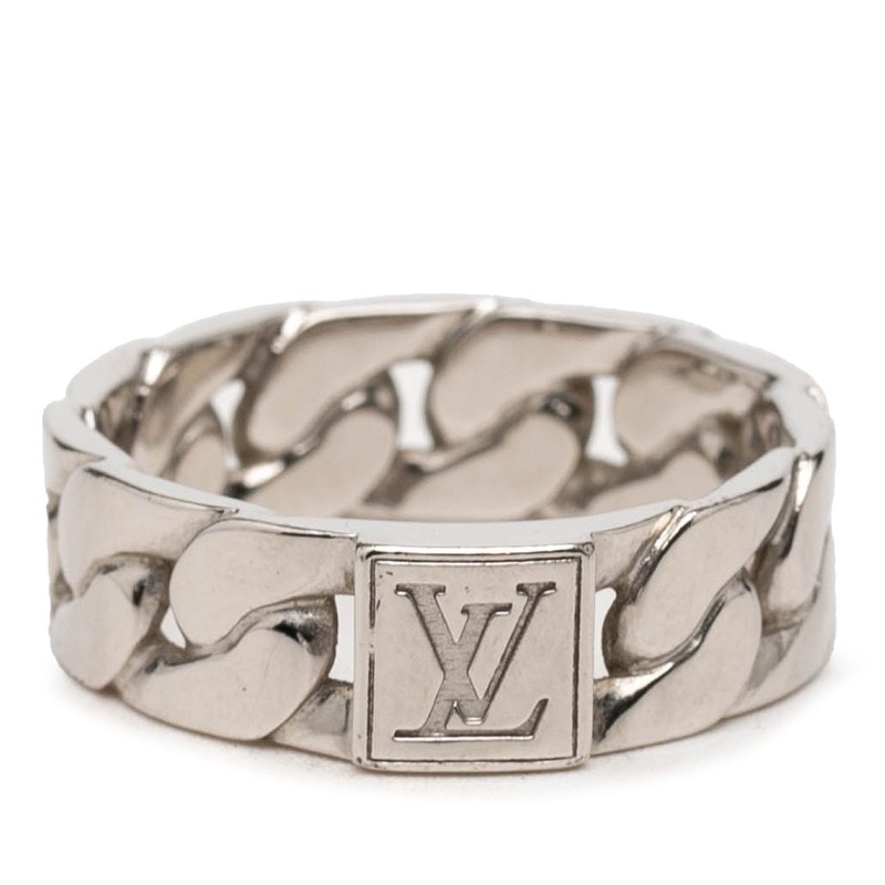 ルイ ヴィトン モザイク チェーン リング 指輪 #L M1533L シルバー メタル メンズ LOUIS VUITTON 【中古】