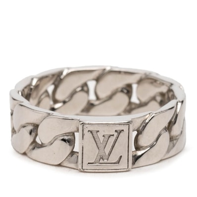 ルイ ヴィトン モザイク チェーン リング 指輪 #L M1533L シルバー メタル メンズ LOUIS VUITTON 【中古】