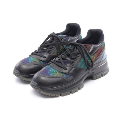 ルイ・ヴィトン LOUIS VUITTON 2054 ライン スニーカー 靴 レザー ファブリック メンズ ブラック系 / マルチカラー 【中古】