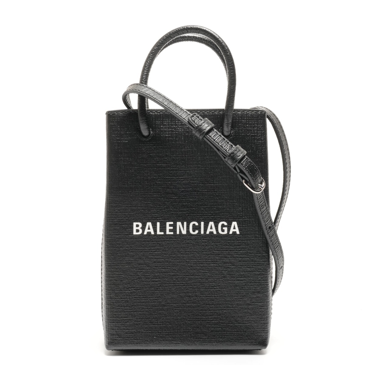 バレンシアガ BALENCIAGA ショッピング フォンホルダー ミニ 593826 ショルダーバッグ【中古】