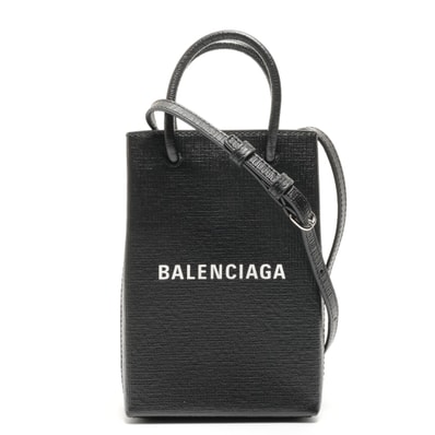 バレンシアガ BALENCIAGA ショッピング フォンホルダー ミニ 593826 ショルダーバッグ【中古】
