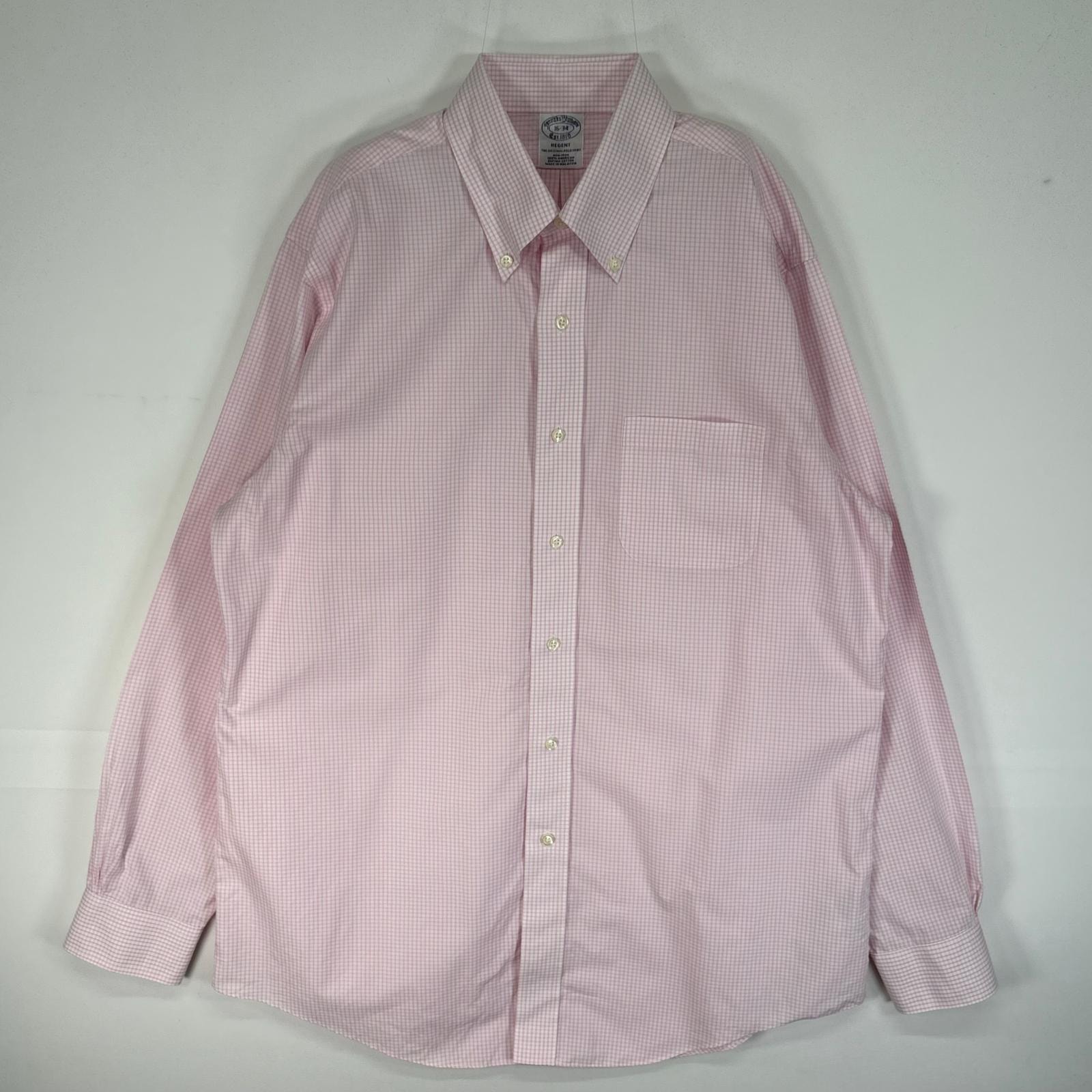 古着 ブルックスブラザーズ Brooks Brothers 長袖シャツ ボタンダウン 胸ポケ L  ピンク系 チェック メンズ