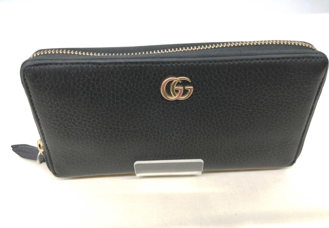 GUCCI Leather Zip Around Wallet "Black"