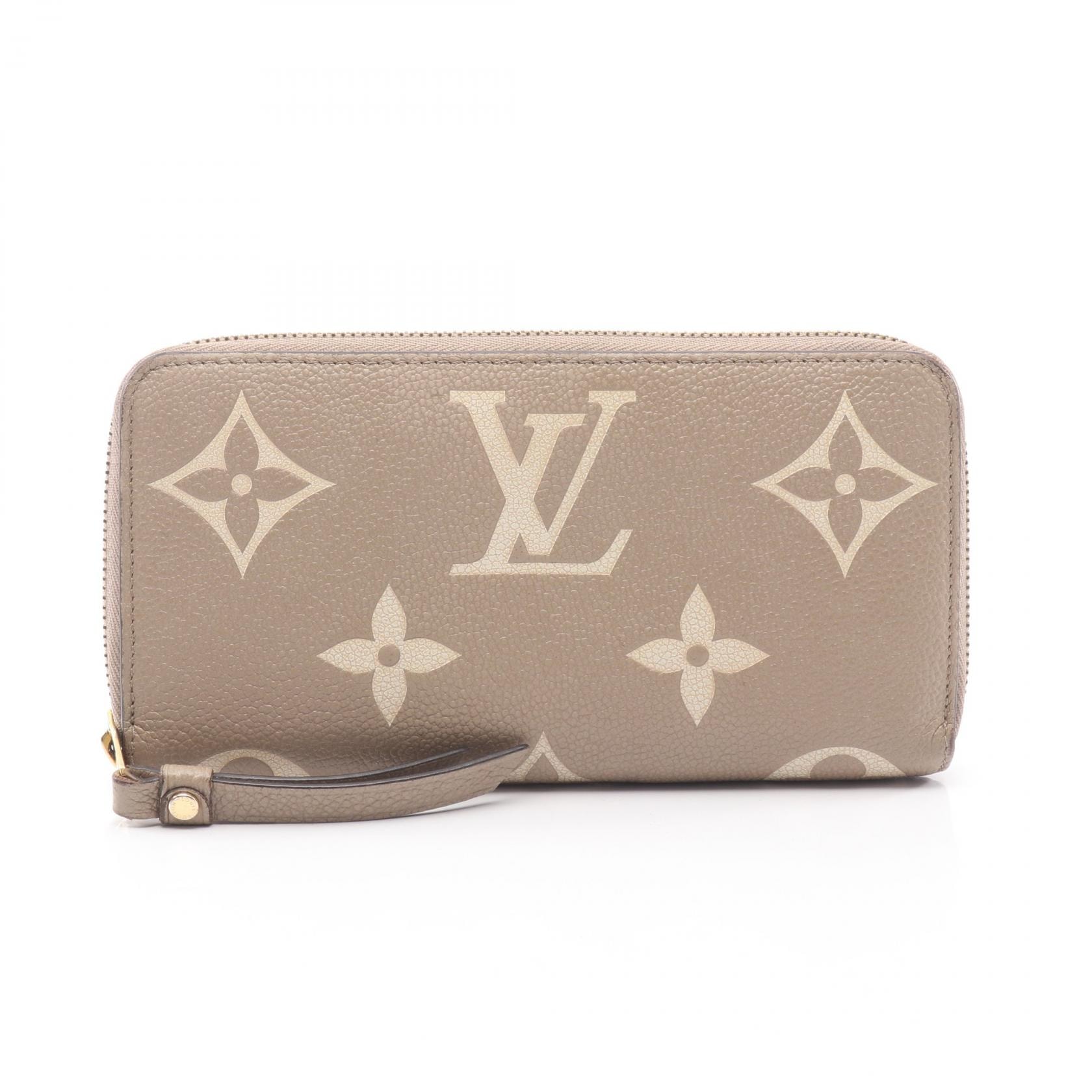 ルイ・ヴィトン LOUIS VUITTON ジッピーウォレット バイカラー ラウンド長財布 財布 レザー モノグラム・アンプラント トゥルトレールクレーム レディース ベージュ系 / アイボリー系 M69794 【中古】