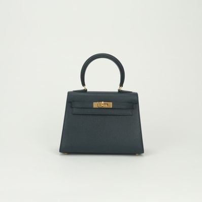 エルメス HERMES ケリー20 ミニケリー バッグ トートバッグ ショルダーバッグ クシュベル ネイビー Navy ネイビー 青 紺 ゴールド金具 ハンドバッグ 2way 外縫い