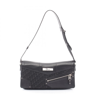 ディオール Dior ストリートシック トロッター ショルダーバッグ バッグ キャンバス レザー レディース ブラック系 【中古】