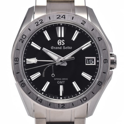セイコー SEIKO 9R66-0BJ0/SBGE283 グランドセイコー GMT ブラック スプリングドライブ メンズ 極美品 腕時計 P#149071