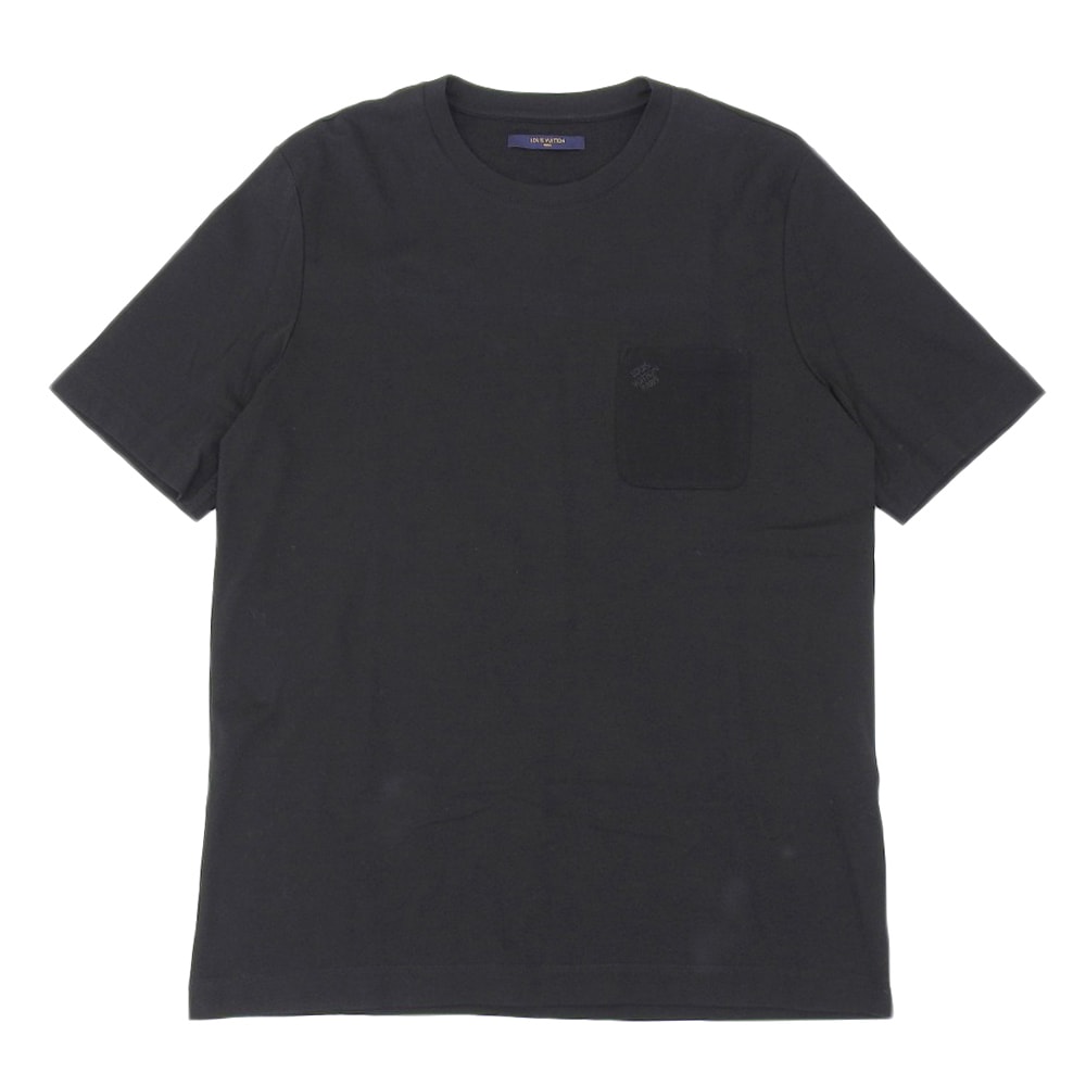 ルイヴィトン 美品 ダミエ ポケットTシャツ トップス メンズ ブラック 黒 XXL H6Y45W 20年製 XXL