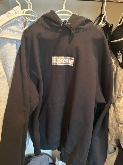 Supreme / Burberry Box Logo Hooded Sweatshirt "Black"