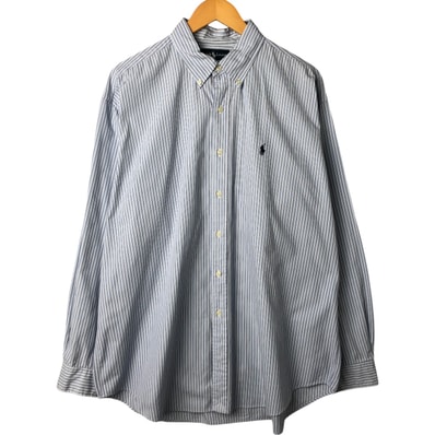 古着 ラルフローレン Ralph Lauren BLAKE マルチストライプ 長袖 ボタンダウンストライプシャツ メンズXL相当/eaa560819