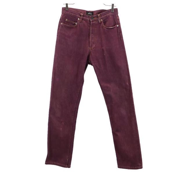 A.P.C. アーペーセー 日本製 赤耳 ストレートデニムパンツ W30 紫 ジーパン ボタンフライ