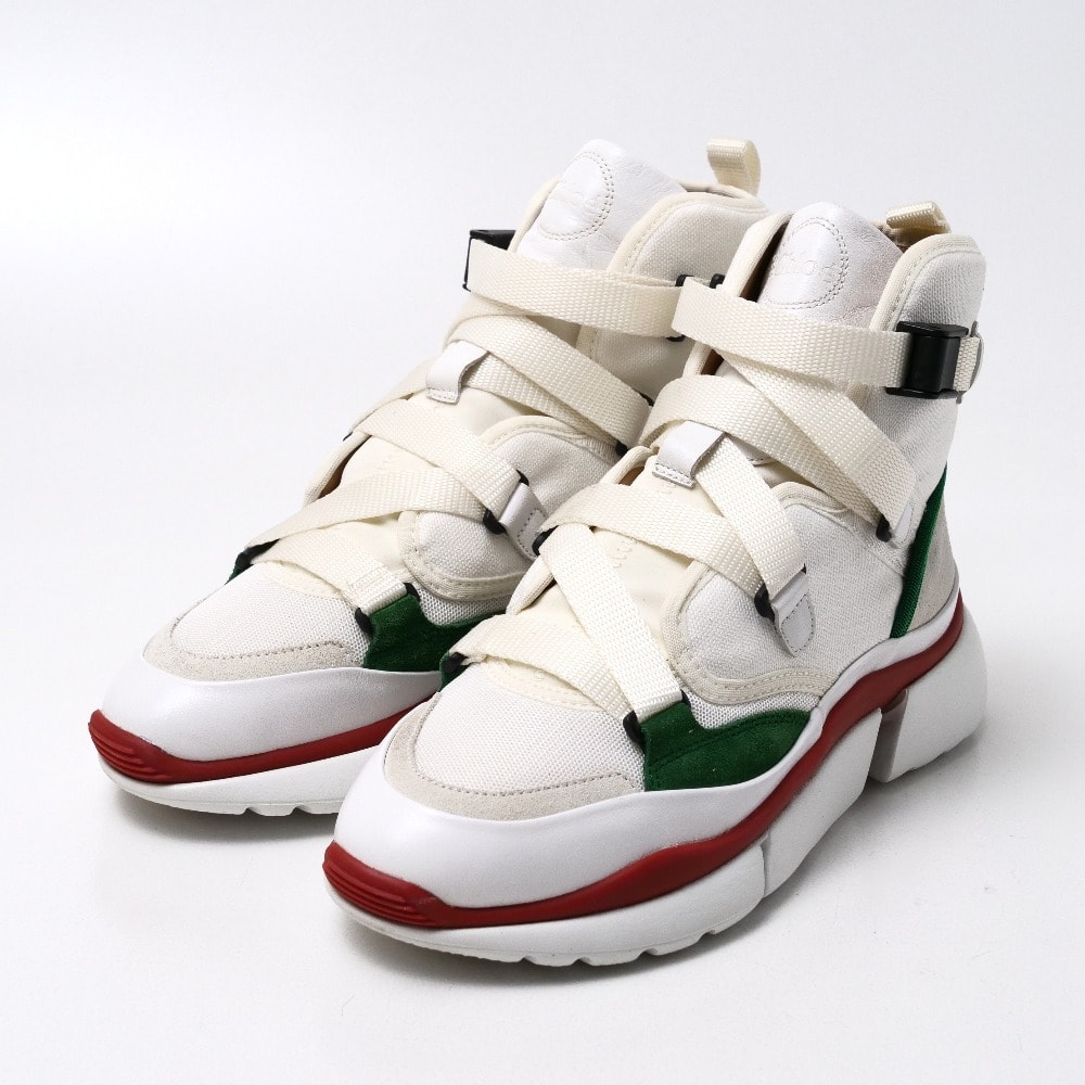 ■未使用品■Chloe クロエ Sonnie ソニー スニーカー サイズ38 ハイトップ Oロゴ ストラップ EXTRALIGHT プラットフォーム イタリア製 20250422/RA4326