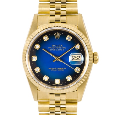 ROLEX ロレックス デイトジャスト ブルーグラデーション10PD T番 16238G K18YG【中古】