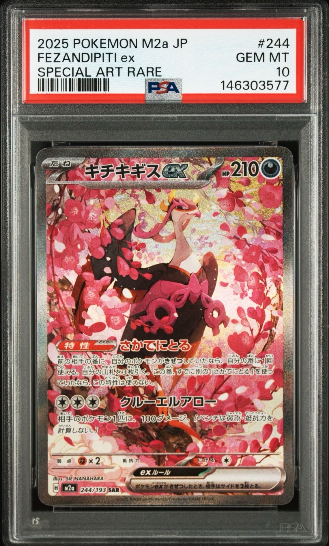 【PSA10】キチキギスex SAR 244/193 M2a MEGAドリーム PSA10】キチキギスex SAR [M2a 244/193](ハイクラスパック「MEGA