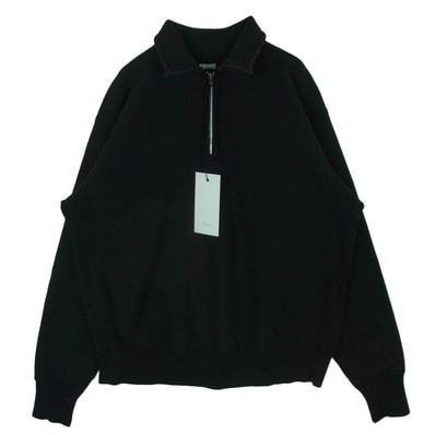 A.PRESSE アプレッセ 23AW 23AAP-05-03K Vintage Half Zip Sweatshirt ヴィンテージ加工 ハーフジップ スウェットシャツ トレーナー ブラック系 3【中古】
