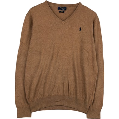 古着 ラルフローレン Ralph Lauren POLO RALPH LAUREN SLIM FIT Vネック コットンニットセーター メンズS相当/eaa645887