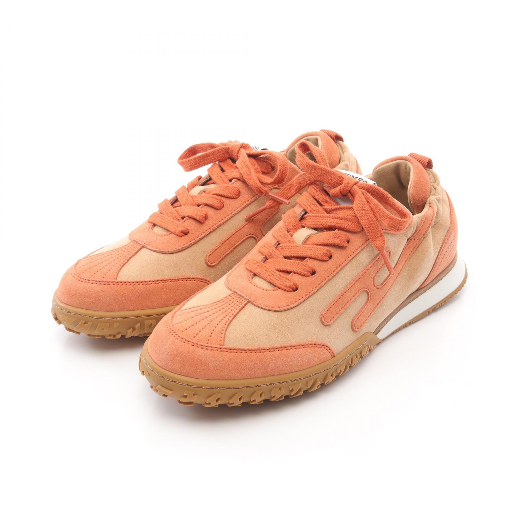 エルメス HERMES ジェット スニーカー 靴 スウェード ベージュ レディース ベージュ系 / オレンジ系 【中古】