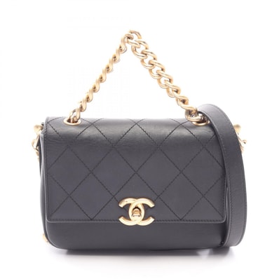 シャネル CHANEL マトラッセ 2WAY ショルダーバッグ バッグ レザー レディース ブラック系 【中古】