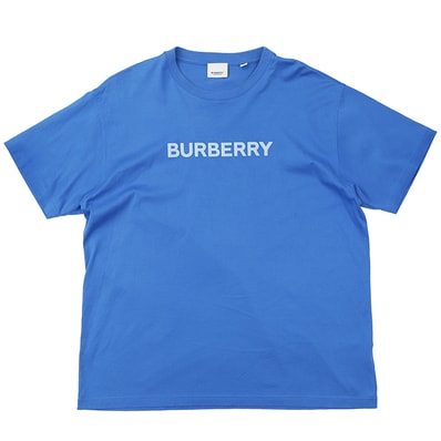 SALE【極美品】BURBERRY LONDON バーバリーロンドン 半袖カットソー サイズ S メンズ コットン100% ロゴ パッチ ショートスリーブ クルーネック 丸首 トップス ブルー 青