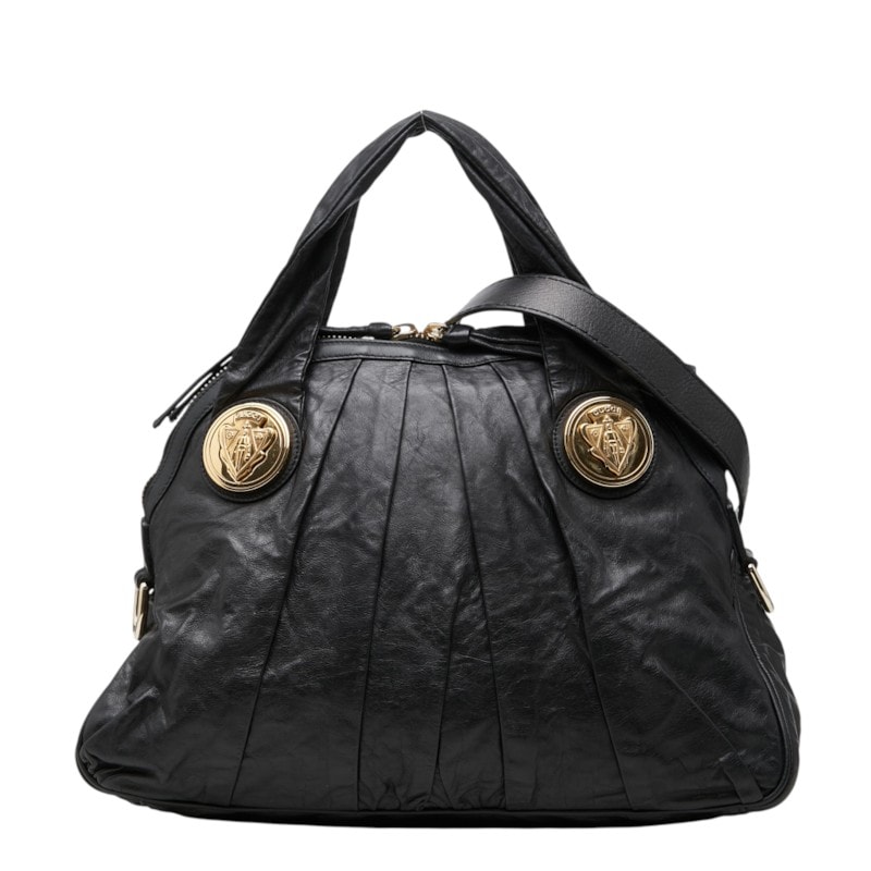 グッチ ヒステリア ハンドバッグ ショルダーバッグ 2WAY 197019 ブラック ゴールド レザー レディース GUCCI 中古