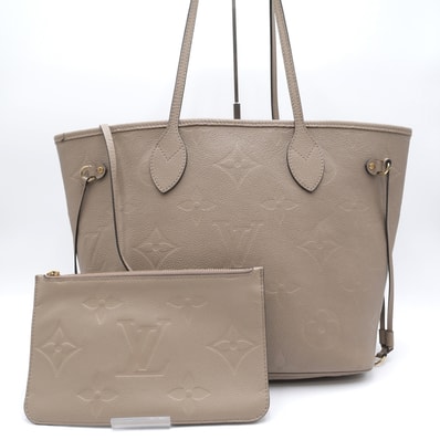 LOUIS VUITTON(ルイ・ヴィトン)ネヴァーフル MM モノグラム・アンプラント トートバッグ トゥルトレール レザー ポーチ付き ゴールド金具 レディース【中古】
