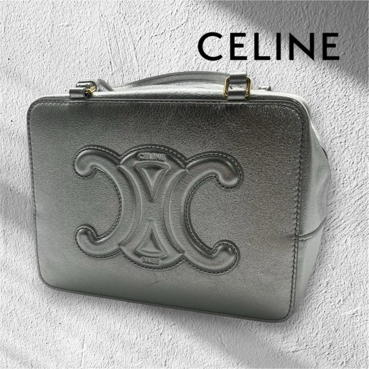 CELINE セリーヌ トリヨンフ ショルダーバッグ 2WAY シルバー U-SL-0223 ★限定品★★美品★