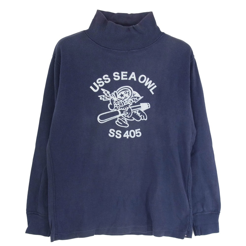 The REAL McCOY'S ザリアルマッコイズ Tシャツ MC17108 FLIGHT DECK JERSEY USS SEAOWL フライト デッキ ジャージー 長袖 Tシャツ ネイビー系 サイズ表記無【中古】