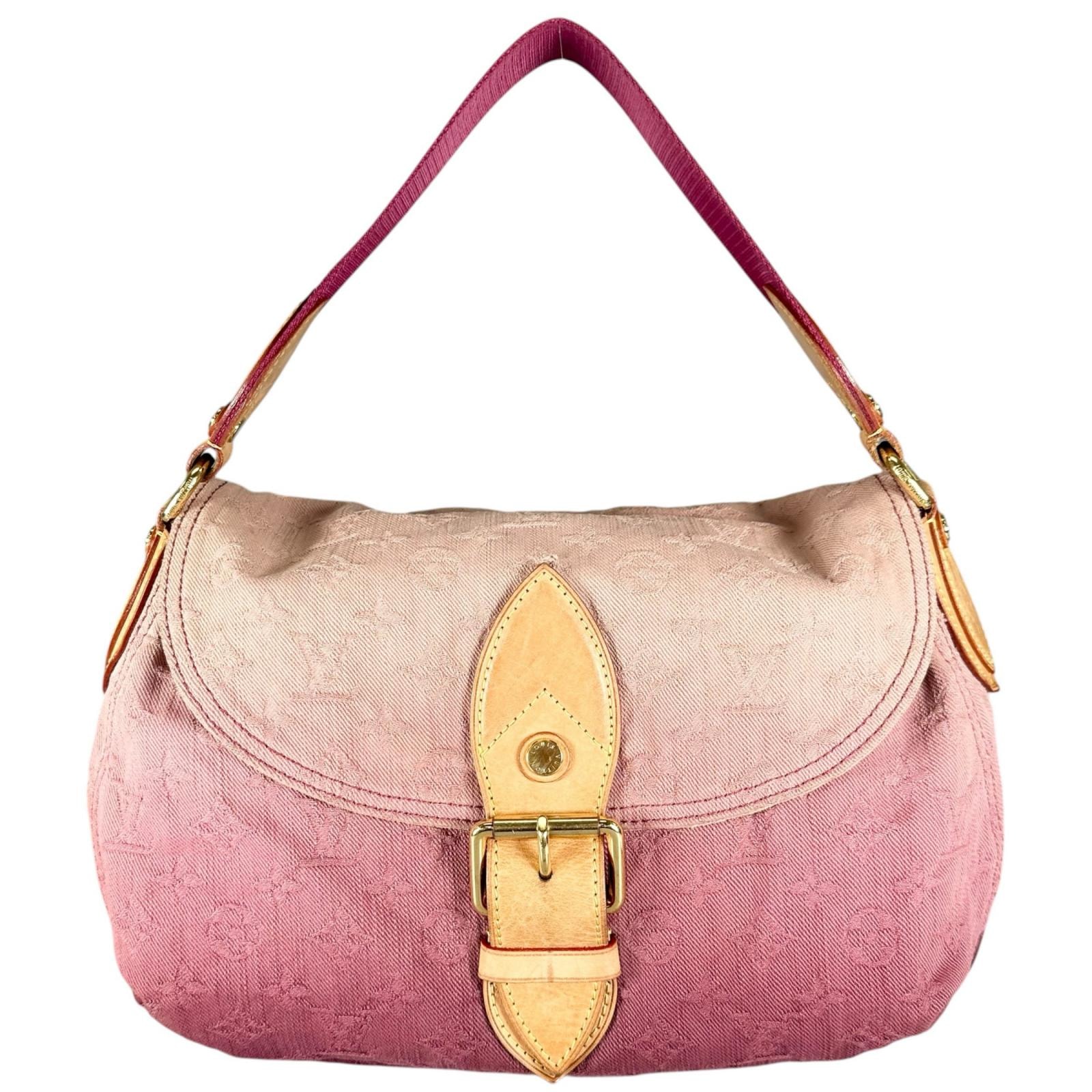 LOUIS VUITTON ルイ・ヴィトン サンレイ ハンドバッグ モノグラムデニム ピンク レディース ワンショルダー【中古】