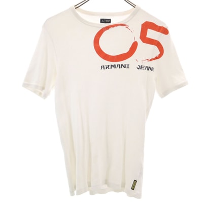 ARMANI JEANS アルマーニジーンズ 半袖 リブ Tシャツ L ホワイト